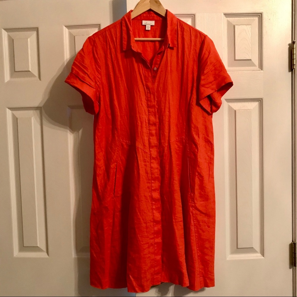 J.Jill Love Linen orange dress
